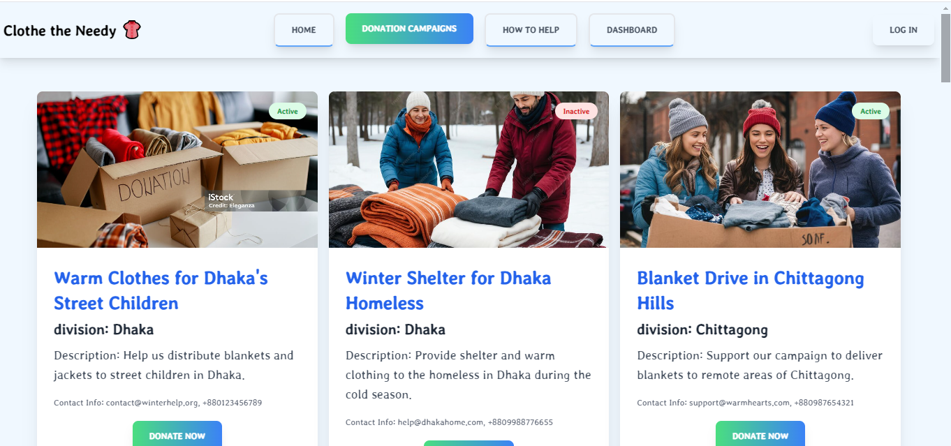 Cloth Donation Website